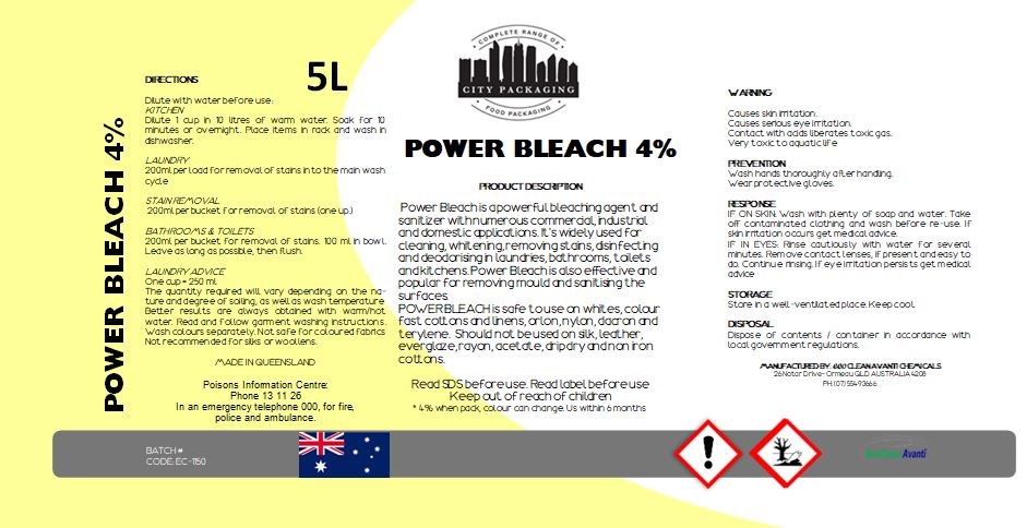 1 CityPack Power Bleach - Bleach 4%  